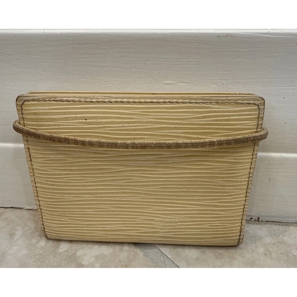 VTG Y2K Louis Vuitton Vanilla Epi Leather‎ Elastic Card Wallet RARE MI0090 Small - Picture 4 of 14